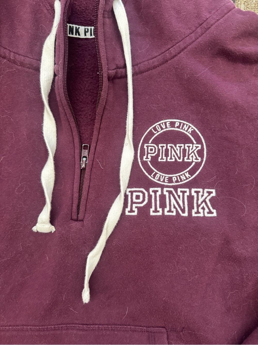 Victoria's Secret PINK Maroon Zip-Up Hoodie